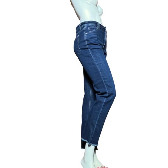 Westbound Petites Button Fly High Rise Straight Leg Jeans Dark Wash Size 6P R - Picture 6 of 7